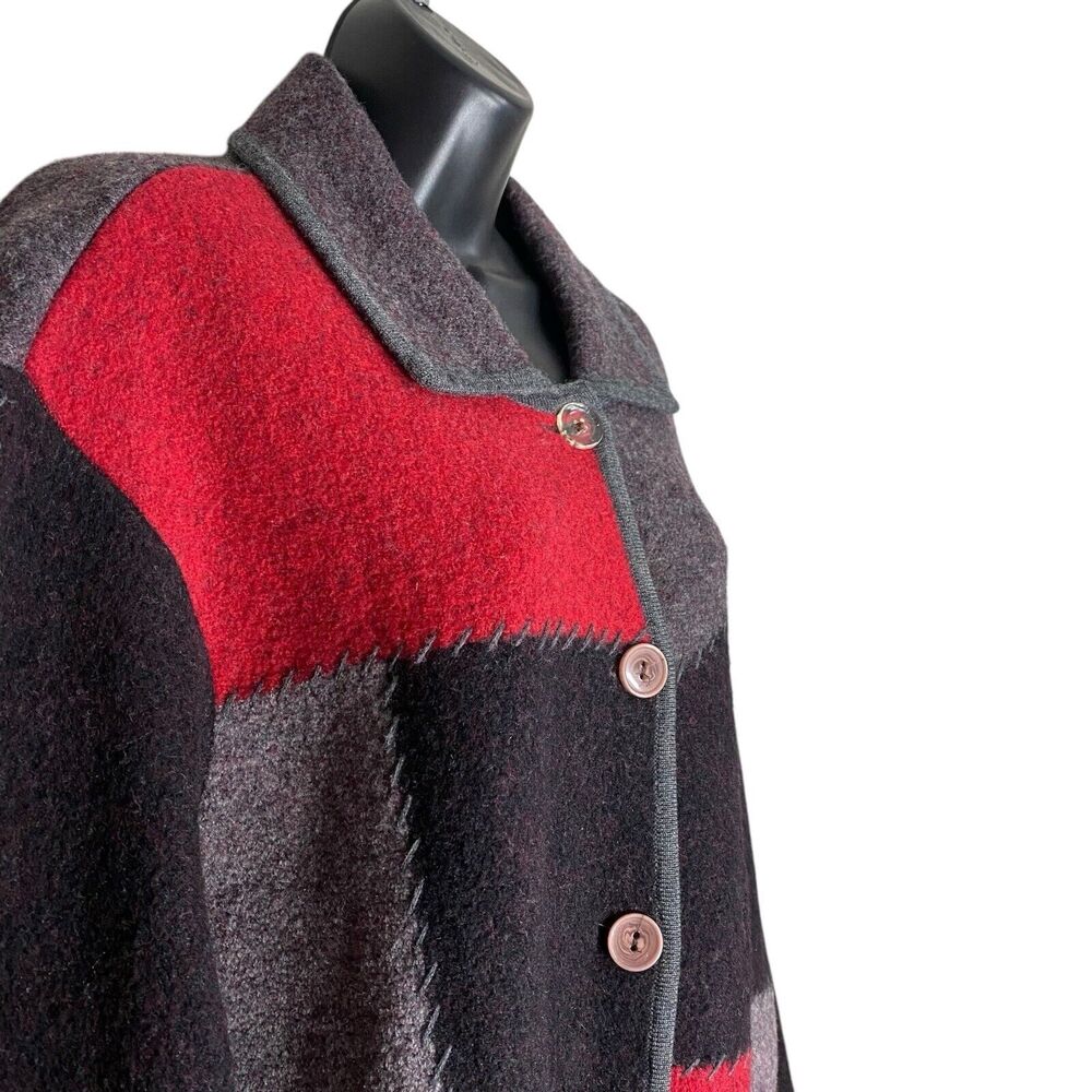 Vtg Liz Claiborne Cardigan Sweater Womens 1X Petite Wool Artsy Boho Cottagecore - Picture 7 of 15